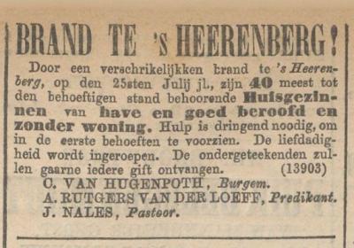 Stadsbrand sHeerenberg 25 juli 1868