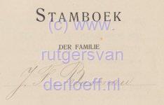 Stamboek der familie Jacob Friedrich Basenau (1865-1930) en Leonore Susanna Goemans (1876-1967) met vermelding van geboorte kinderen, ouders en overlijden.
