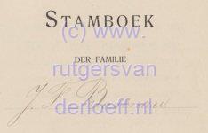 Stamboek der familie Jacob Friedrich Basenau (1865-1930) en Leonore Susanna Goemans (1876-1967) met vermelding van geboorte kinderen, ouders en overlijden.