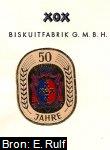 Brief van Arius Rutgers van der Loeff (1885-1969) aan de door hem opgerichte firma XOX BiskuitFabrik G.M.B.H. ter gelegenheid van hun 50-jarig jubileum.
