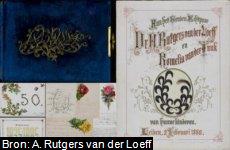 Album ter gelegenheid van de viering van het 50-jarig huwelijksfeest op 2 Februari 1885 van Abraham Rutgers van der Loeff (1808-1885) en Romelia van der Tuuk (1813-1886), waarin alle kinderen, kleinkinderen en andere aanwezigen een pagina geschreven of gemaakt hebben.