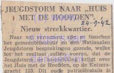 Krantenartikel over het Huis met de Hoofden, 24 september 1942.