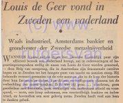 Krantenartikel over Louis de Geer (1587-1652), Algemeen Handelsblad 23 april 1955.