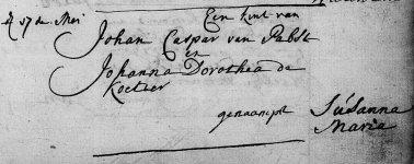 Doopregister inschrijving van Suzanna Maria van Pabst (1753-1824), gedoopt 17 mei 1753 te Venlo.
