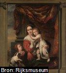 Johanna de Geer (1627-1691) met haar kinderen Cecilia Trip (1660-1728) en Laurens Trip (1662-?). Schilder: Ferdinand Bol, 1662 - 1669