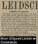 Artikel uit Leidsch Dagblad van 20 Augustus 1884 over de benoeming tot broeder der orde van den Nederlandschen Leeuw van Johannes de Smit (<1850-?), opperschipper van de Kweekschool voor Zeevaart te Leiden.